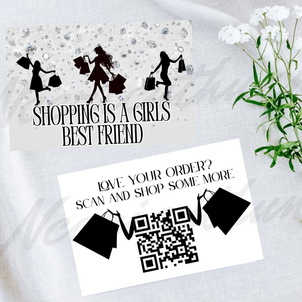 Gray Shopping Thank You Cards, Custom Cards